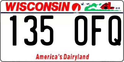 WI license plate 135OFQ