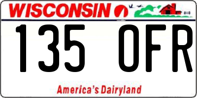 WI license plate 135OFR