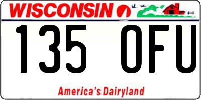WI license plate 135OFU
