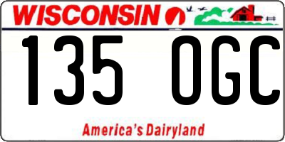 WI license plate 135OGC