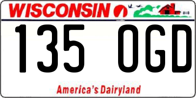 WI license plate 135OGD