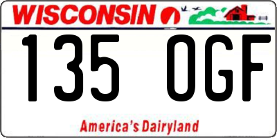 WI license plate 135OGF