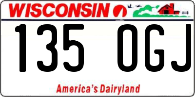 WI license plate 135OGJ