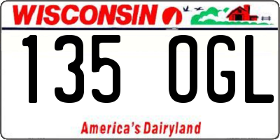 WI license plate 135OGL