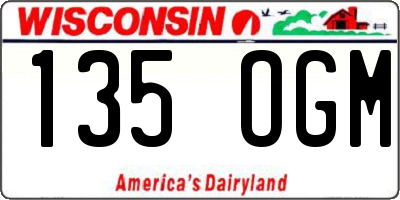 WI license plate 135OGM