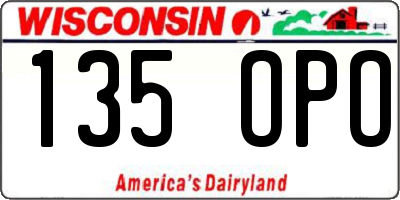 WI license plate 135OPO