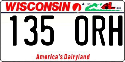 WI license plate 135ORH