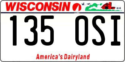 WI license plate 135OSI