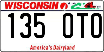 WI license plate 135OTO