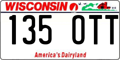 WI license plate 135OTT