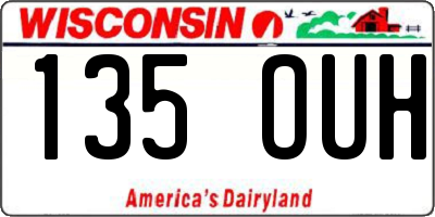 WI license plate 135OUH