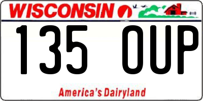WI license plate 135OUP