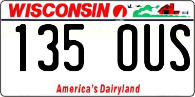 WI license plate 135OUS