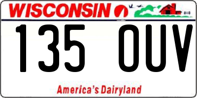 WI license plate 135OUV