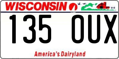 WI license plate 135OUX