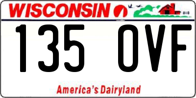 WI license plate 135OVF