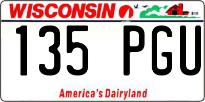 WI license plate 135PGU