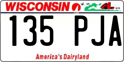 WI license plate 135PJA