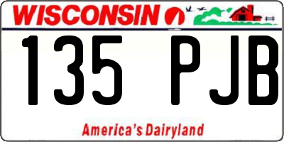 WI license plate 135PJB