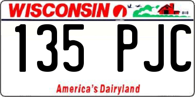 WI license plate 135PJC
