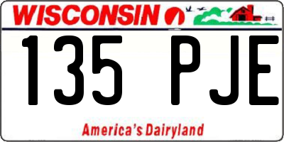 WI license plate 135PJE