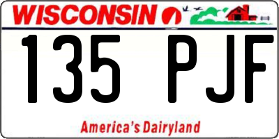 WI license plate 135PJF