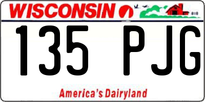 WI license plate 135PJG
