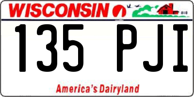 WI license plate 135PJI