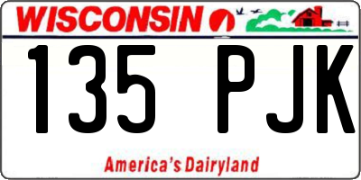WI license plate 135PJK