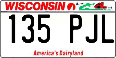 WI license plate 135PJL