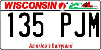 WI license plate 135PJM