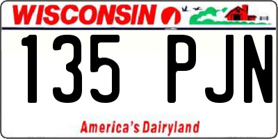 WI license plate 135PJN