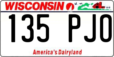 WI license plate 135PJO