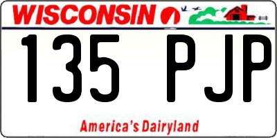 WI license plate 135PJP