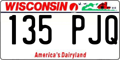 WI license plate 135PJQ