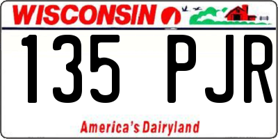WI license plate 135PJR