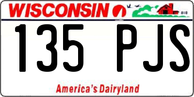 WI license plate 135PJS