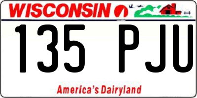WI license plate 135PJU