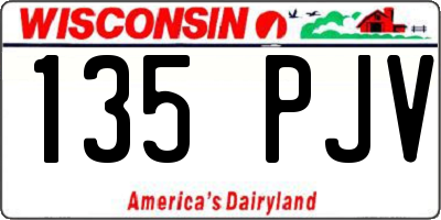 WI license plate 135PJV