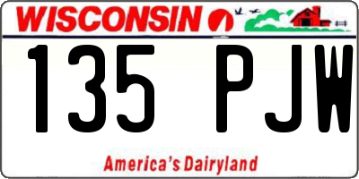 WI license plate 135PJW