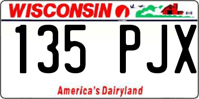 WI license plate 135PJX