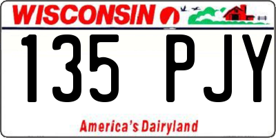 WI license plate 135PJY