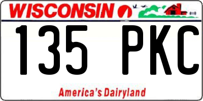 WI license plate 135PKC