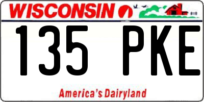 WI license plate 135PKE
