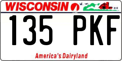WI license plate 135PKF