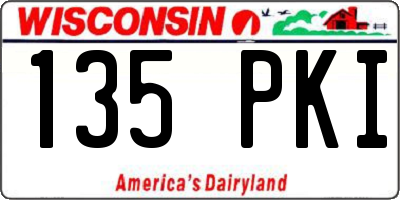 WI license plate 135PKI