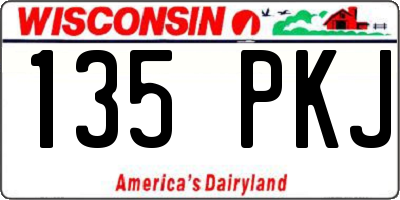 WI license plate 135PKJ
