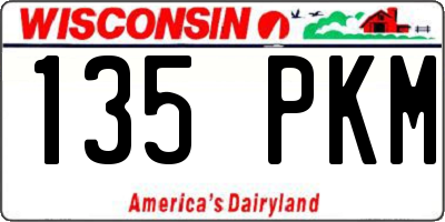 WI license plate 135PKM