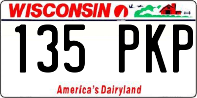 WI license plate 135PKP