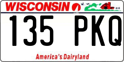 WI license plate 135PKQ